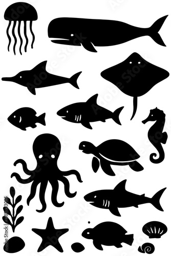 set of sea fish,
Marine Life Collection for Educational and Decorative Designs