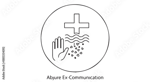 Logo emblem featuring a cross, a raised hand, and grape motif symbolizing faith and communion.