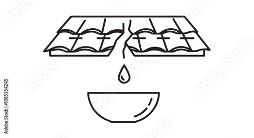 Minimalist line drawing of closed eyes with a tear dropping into a bowl, conveying sadness and emotion through simple symbolism.