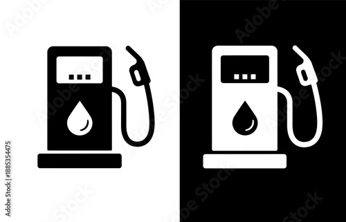 Gas pump icon with drop symbol