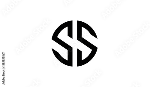 trendy minimal ss letter circular sports brand logo vector, prompt