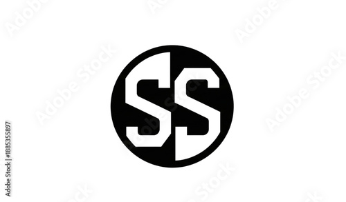 trendy minimal ss letter circular sports brand logo vector, promp