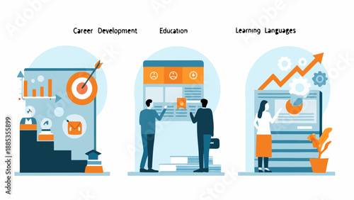 Illustrating career development education and language learning through modern designs