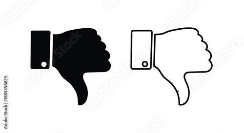 Two hands displaying a thumbs down gesture in black and white