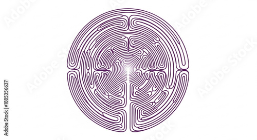 Minimalist circular maze labyrinth design.