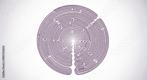 Minimalist circular maze labyrinth design.