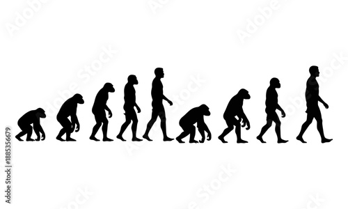 Evolution of man silhouette