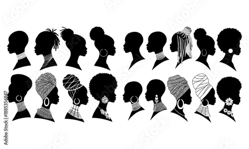 Silhouettes of black historical figures