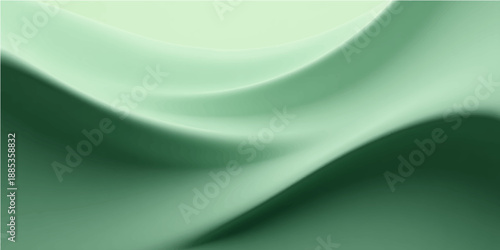 Abstract green and blue wave background featuring smooth silk curves and soft satin texture with flowing wavy motion in a light colorful pattern design
