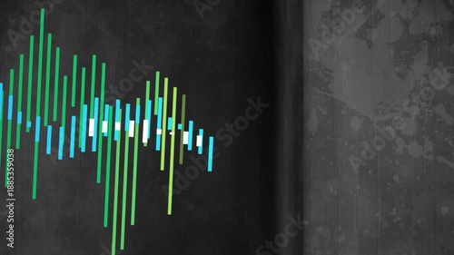 Animation of data processing over wall