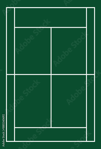Green Badminton Court Vector Illustration with Markings