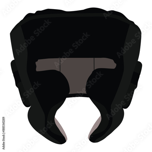 Black boxing helmet, headgear isolated on white background