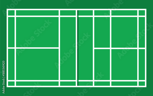 Simple Badminton Court Lines Layout Diagram
