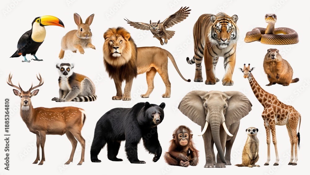 Fototapeta premium Wildlife animal element set