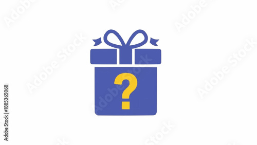 Mystery Gift Box with Question Mark.