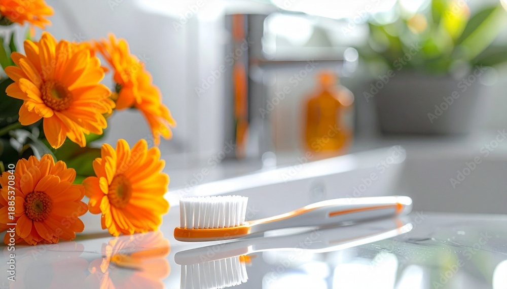 custom made wallpaper toronto digitalTitle: Bright Start: Fresh Mornings with a Splash of Orange