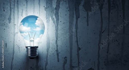 A bright idea and new perspective emerges from a dark and oppressive background