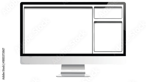 lcd monitor isolated on white