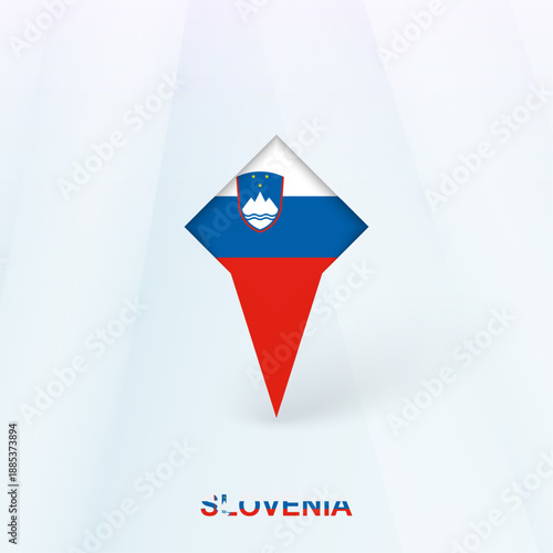Slovenia Flag Pin Icon with Geometric Design.