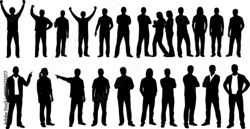 collection of silhouettes of people men and women