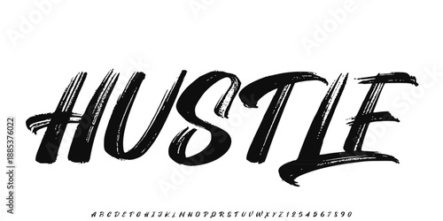 Brush vector font with texture. Creative hand drawn uppercase. Classic lettering fashion designs Typography script decorative vintage concept vector illustration