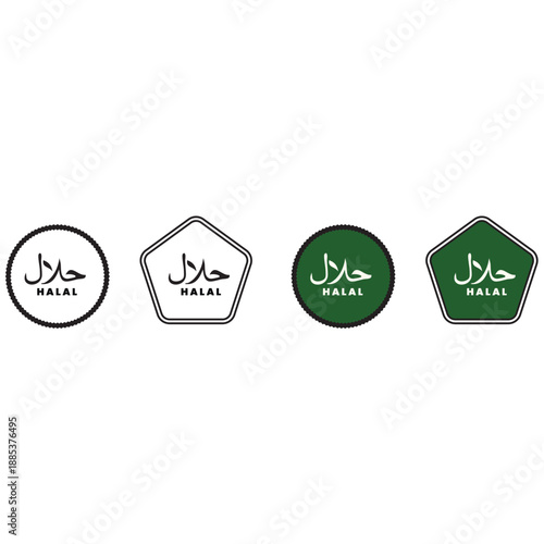 Halal certification logos and badges for food packaging