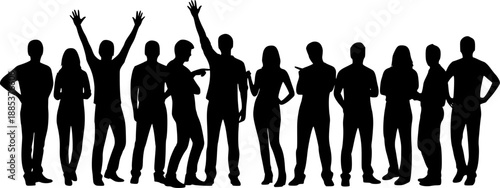 collection of silhouettes of people men and women