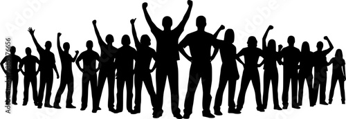 collection of silhouettes of people men and women