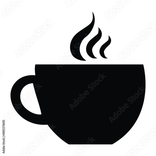 Steaming hot coffee cup