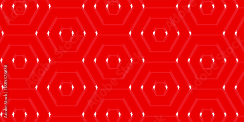 Red Geometric Hexagon Pattern Background With White Outlines For Modern Design And Wallpaper