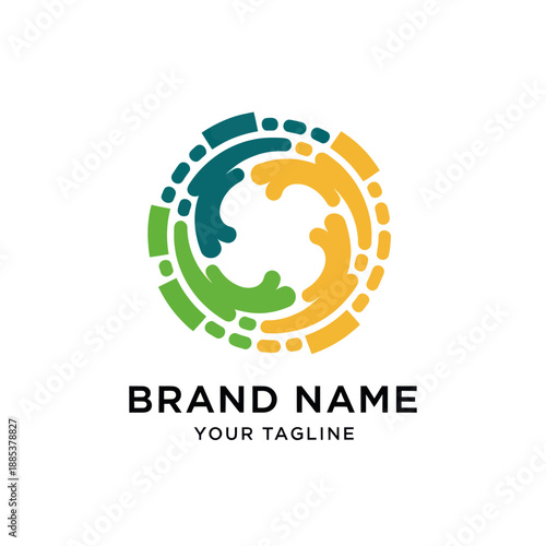 Colorful Puzzle Piece Logo Design Template.