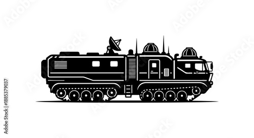 Military tank, armored vehicle, black illustration, combat machine, tracked vehicle
