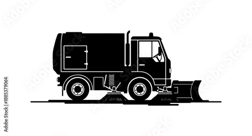 Snowplow truck, winter vehicle, snow removal, street cleaner