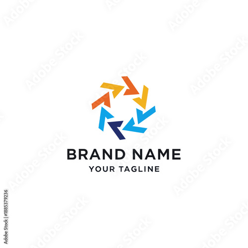 Colorful Arrows Forming Circular Logo Design.