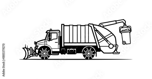 Garbage truck, waste management vehicle, sanitation truck, garbage collector