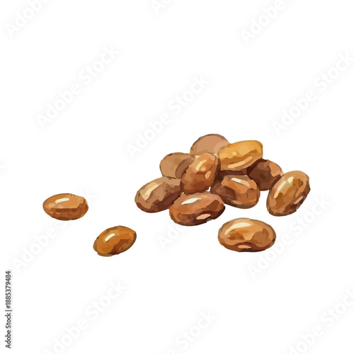 Watercolor-style natto illustration／納豆・和食