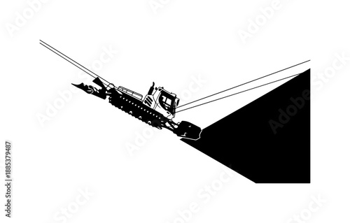 Cable car, gondola lift, aerial tramway, vector illustration