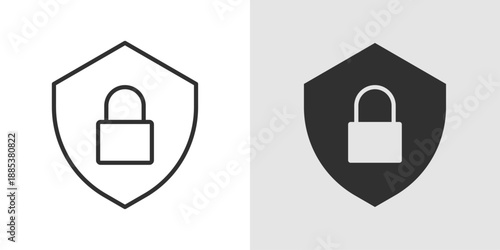 Shield Lock Icon representing advanced security, data protection, secure access, and cybersecurity systems.