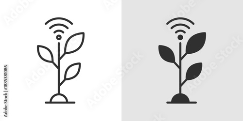 Smart Agriculture Icon representing intelligent farming systems, precision agriculture, IoT-enabled crop management, and modern agricultural technology.