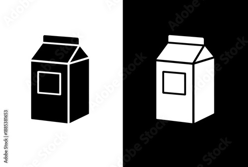 Milk carton packaging symbol for dairy products