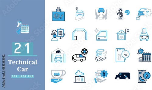 An organized icon combining a car outline with a calendar, signifying scheduled car service appointments, preventative maintenance planning, and timely vehicle checks.