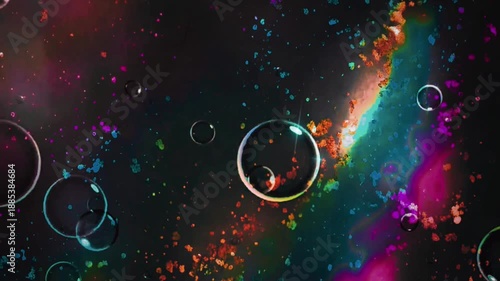 Colorful shiny bubbles