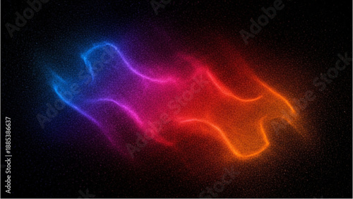 Vibrant Neon Light Waves Dancing Across a Dark Background in a Mesmerizing Display of Colorful Illuminations