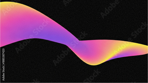 Vibrant wave flowing across a dark landscape viewed from a high vantage point