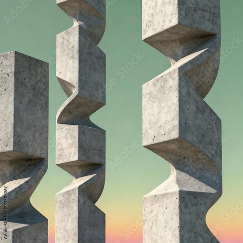Prism Twist: Rainbow Concrete Sculpture in Sage