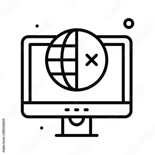Take a look at this amazing line icon of digital divide, unequal access