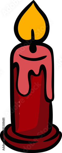 Traditional Chinese Red Lantern with Yellow Flower Accent and Tassel Decoration