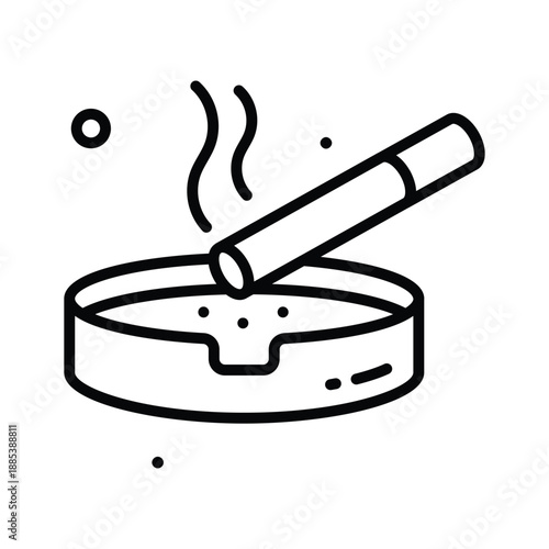 A visually engaging line icon of smoking in modern stye