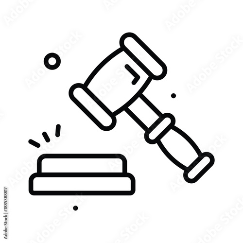 A visually appealing line icon of auction, competitive bidding