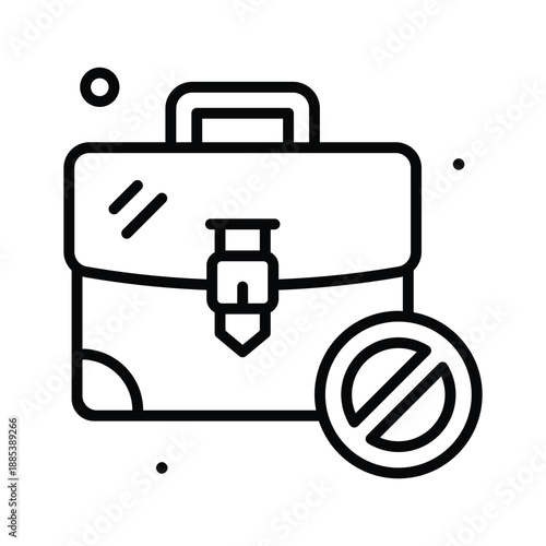 An editable line icon of unemployment, job loss, economic instability